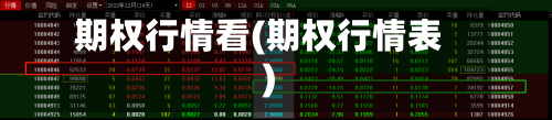 期权行情看(期权行情表)-第1张图片