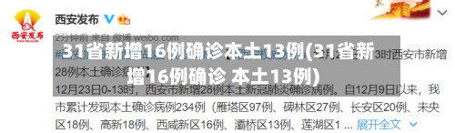31省新增16例确诊本土13例(31省新增16例确诊 本土13例)-第2张图片
