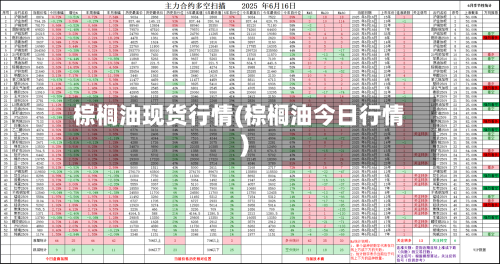 棕榈油现货行情(棕榈油今日行情)-第3张图片
