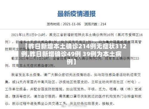 【昨日新增本土确诊214例无症状312例,昨日新增确诊49例 39例为本土病例】