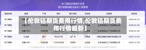 【伦敦铝期货费用行情,伦敦铝期货费用行情最新】-第2张图片