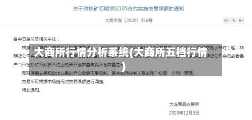 大商所行情分析系统(大商所五档行情)-第1张图片