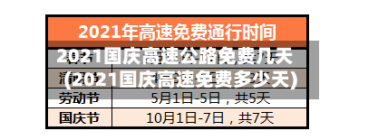 2021国庆高速公路免费几天(2021国庆高速免费多少天)-第2张图片