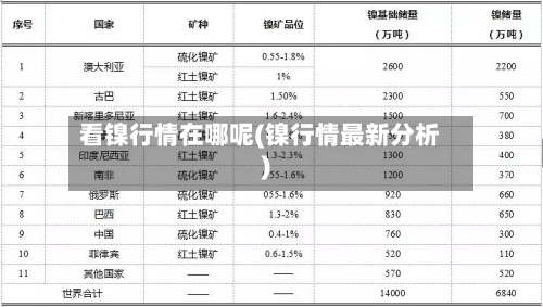 看镍行情在哪呢(镍行情最新分析)-第2张图片