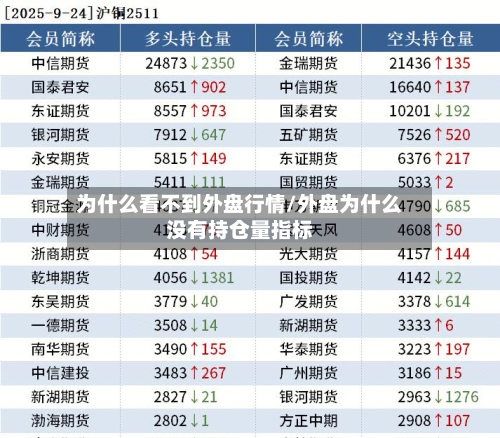 为什么看不到外盘行情/外盘为什么没有持仓量指标-第3张图片