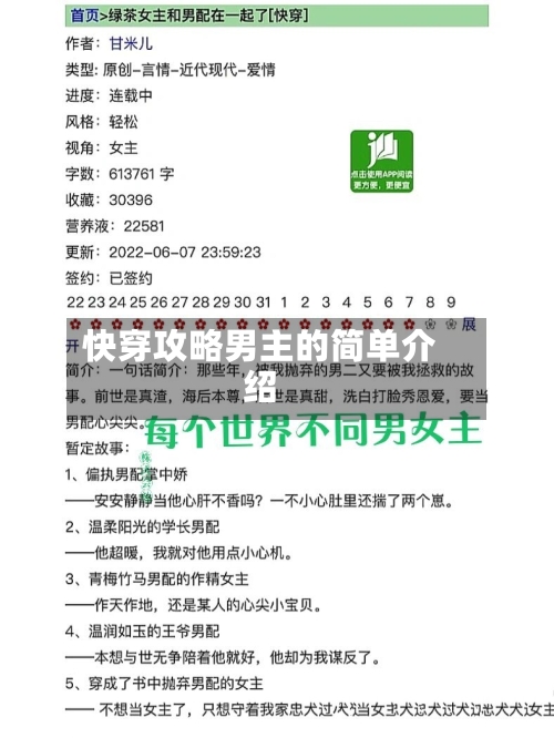 快穿攻略男主的简单介绍-第2张图片