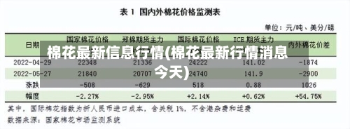 棉花最新信息行情(棉花最新行情消息今天)
