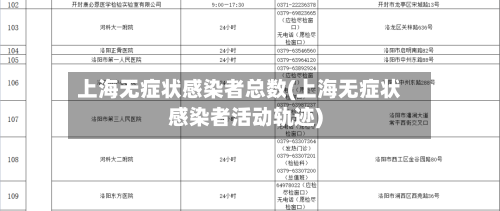 上海无症状感染者总数(上海无症状感染者活动轨迹)-第1张图片