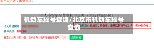 机动车摇号查询/北京市机动车摇号查询-第3张图片