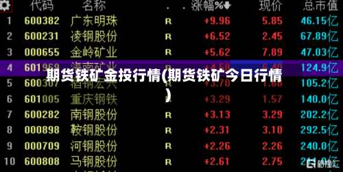 期货铁矿金投行情(期货铁矿今日行情)