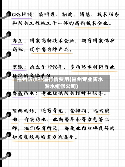 福州防水补漏行情费用(福州专业防水漏水维修公司)-第2张图片