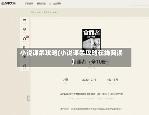 小说谋杀攻略(小说谋杀攻略在线阅读)