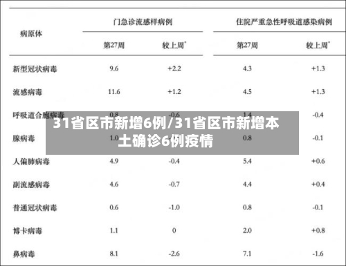 31省区市新增6例/31省区市新增本土确诊6例疫情