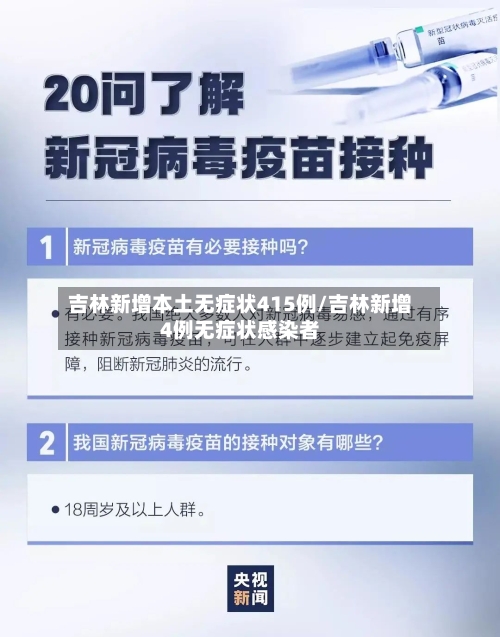 吉林新增本土无症状415例/吉林新增4例无症状感染者