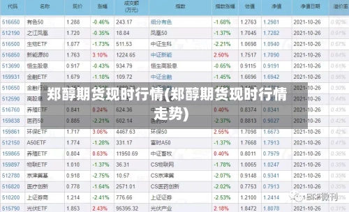 郑醇期货现时行情(郑醇期货现时行情走势)-第2张图片