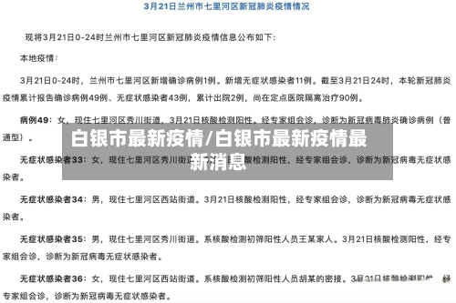 白银市最新疫情/白银市最新疫情最新消息