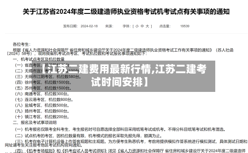 【江苏二建费用最新行情,江苏二建考试时间安排】