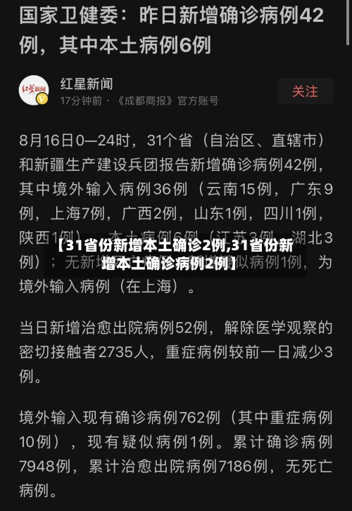 【31省份新增本土确诊2例,31省份新增本土确诊病例2例】