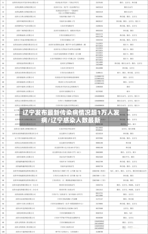 辽宁发布最新传染病情况超1万人发病/辽宁感染人数最新