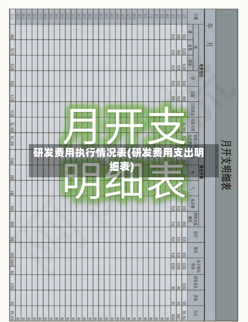 研发费用执行情况表(研发费用支出明细表)-第2张图片