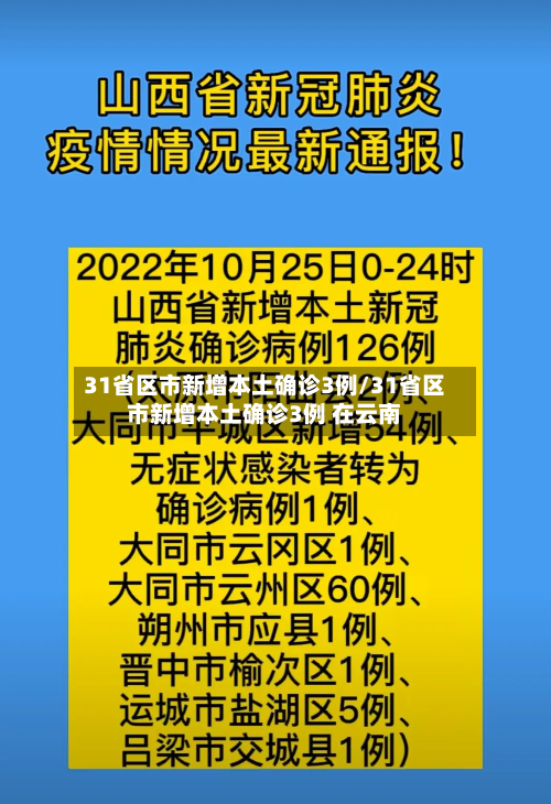 31省区市新增本土确诊3例/31省区市新增本土确诊3例 在云南-第2张图片