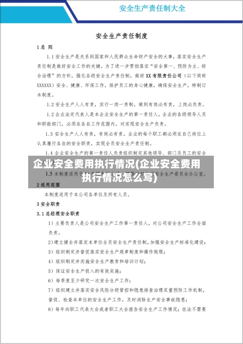 企业安全费用执行情况(企业安全费用执行情况怎么写)-第2张图片