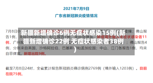新疆新增确诊6例无症状感染15例(新疆新增确诊22例 无症状感染者38例)