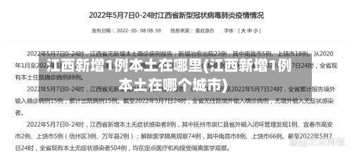 江西新增1例本土在哪里(江西新增1例本土在哪个城市)-第3张图片