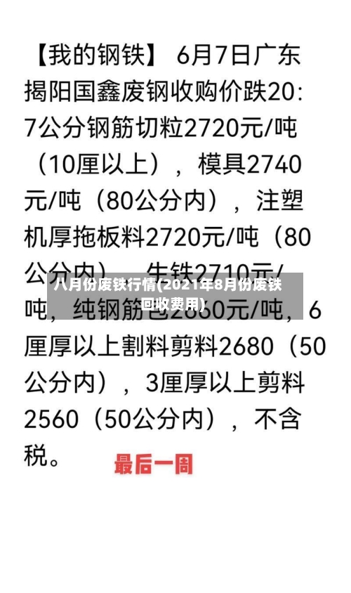 八月份废铁行情(2021年8月份废铁回收费用)-第3张图片