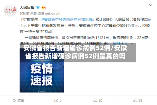 安徽省报告新增确诊病例52例/安徽省报告新增确诊病例52例是真的吗