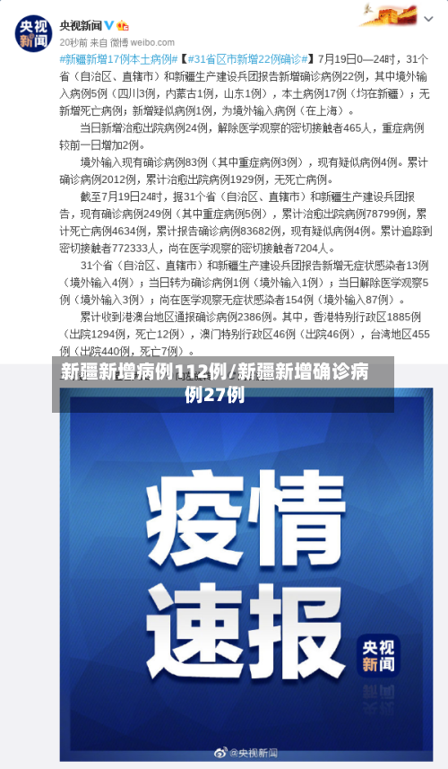 新疆新增病例112例/新疆新增确诊病例27例