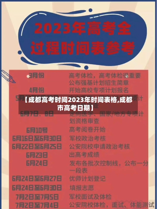 【成都高考时间2023年时间表格,成都市高考日期】-第2张图片