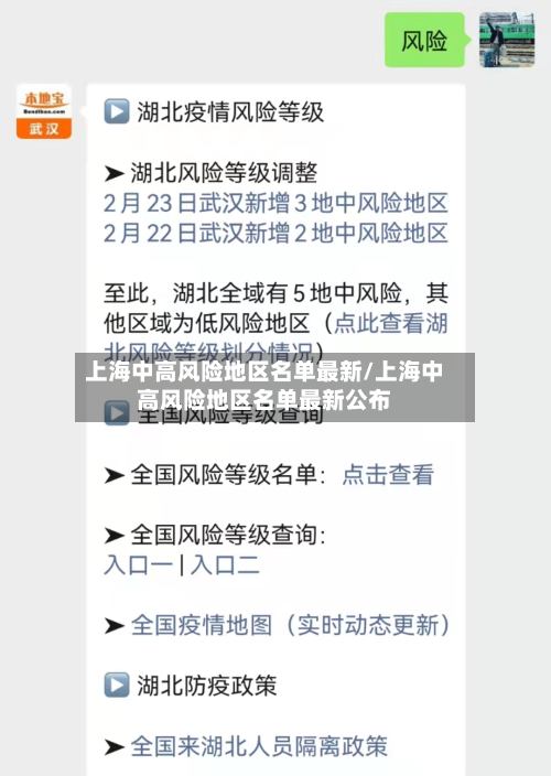 上海中高风险地区名单最新/上海中高风险地区名单最新公布