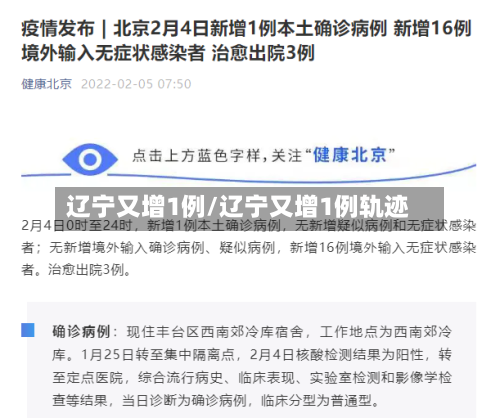 辽宁又增1例/辽宁又增1例轨迹
