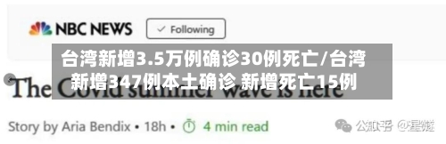 台湾新增3.5万例确诊30例死亡/台湾新增347例本土确诊 新增死亡15例-第2张图片