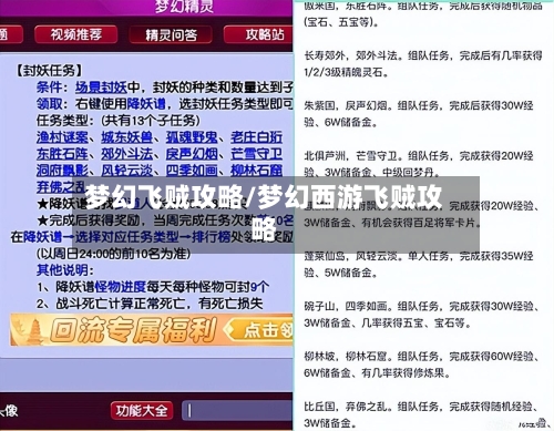 梦幻飞贼攻略/梦幻西游飞贼攻略-第2张图片