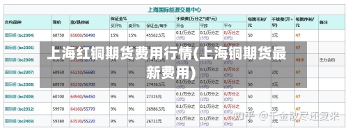 上海红铜期货费用行情(上海铜期货最新费用)-第2张图片