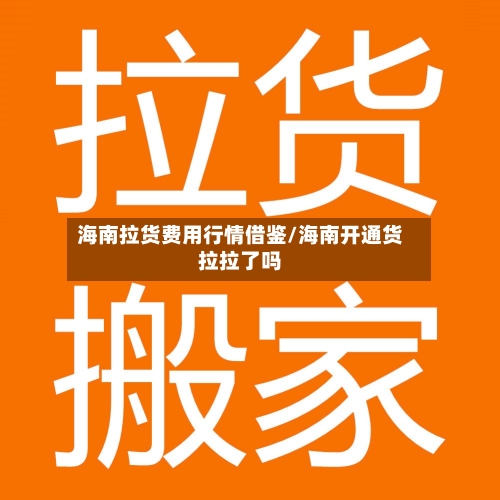 海南拉货费用行情借鉴/海南开通货拉拉了吗-第1张图片