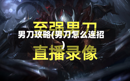 男刀攻略(男刀怎么连招)-第3张图片