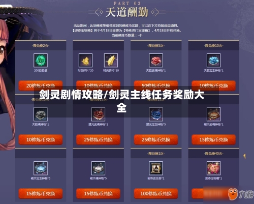剑灵剧情攻略/剑灵主线任务奖励大全-第1张图片