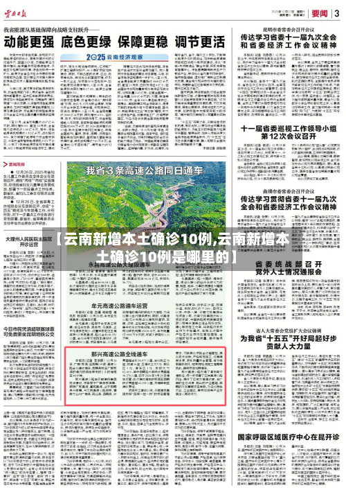 【云南新增本土确诊10例,云南新增本土确诊10例是哪里的】