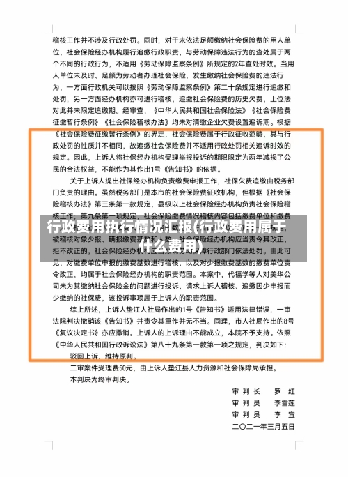 行政费用执行情况汇报(行政费用属于什么费用)-第1张图片