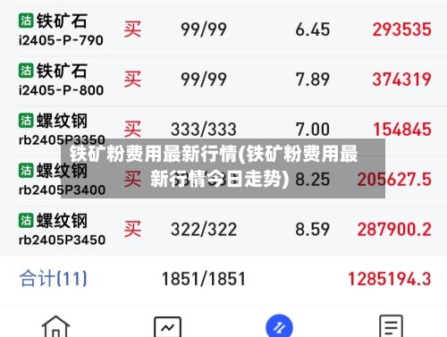 铁矿粉费用最新行情(铁矿粉费用最新行情今日走势)-第2张图片