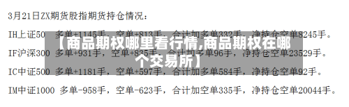 【商品期权哪里看行情,商品期权在哪个交易所】