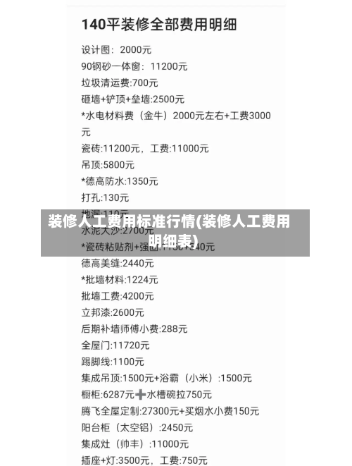 装修人工费用标准行情(装修人工费用明细表)-第2张图片