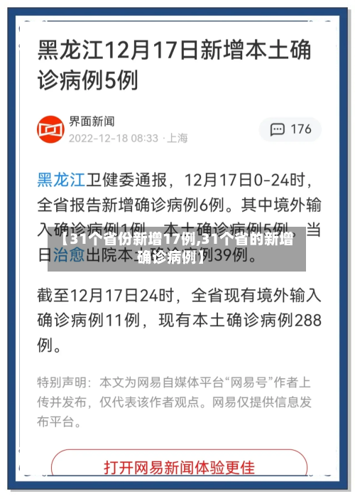 【31个省份新增17例,31个省的新增确诊病例】-第1张图片