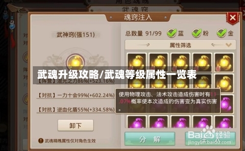 武魂升级攻略/武魂等级属性一览表-第1张图片