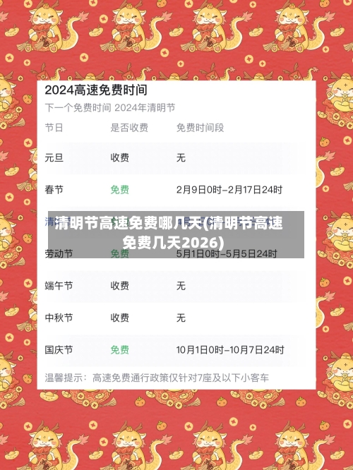 清明节高速免费哪几天(清明节高速免费几天2026)-第1张图片