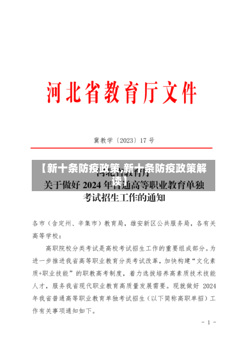 【新十条防疫政策,新十条防疫政策解读】-第1张图片
