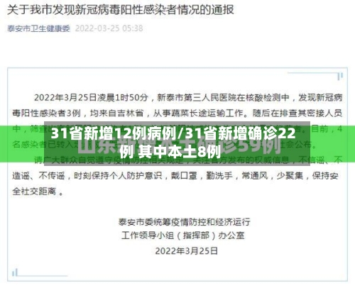 31省新增12例病例/31省新增确诊22例 其中本土8例-第1张图片